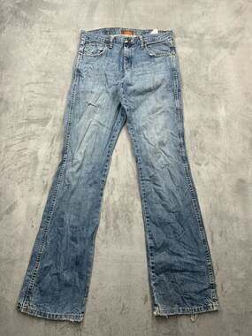 Wrangler Boot Cut Blue Denim Jeans Size 31x38